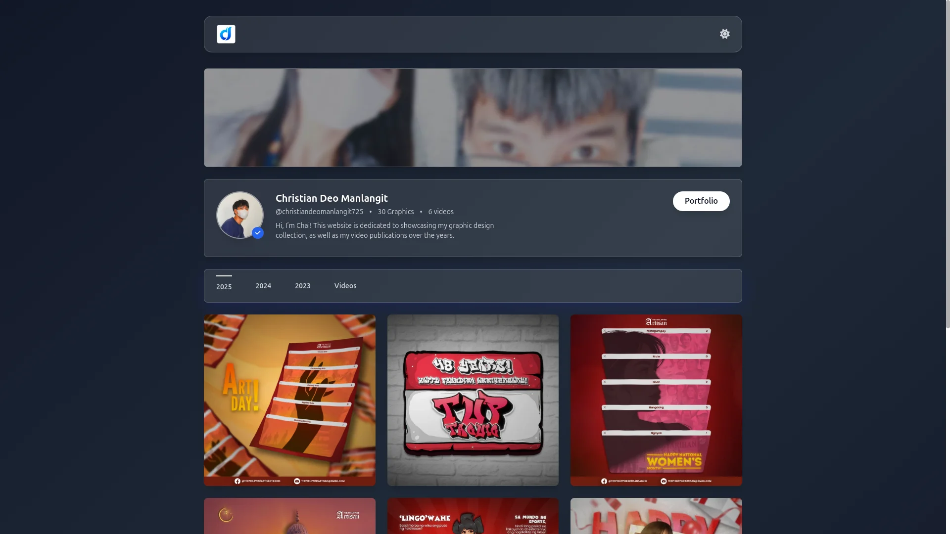 Chai's Graphics Design Portfolio Screenshot 1