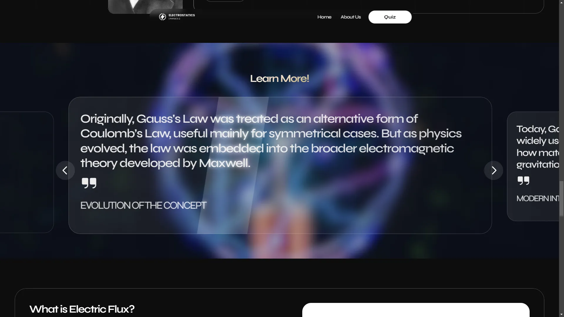 Electrostatics | Physics Website Screenshot 2