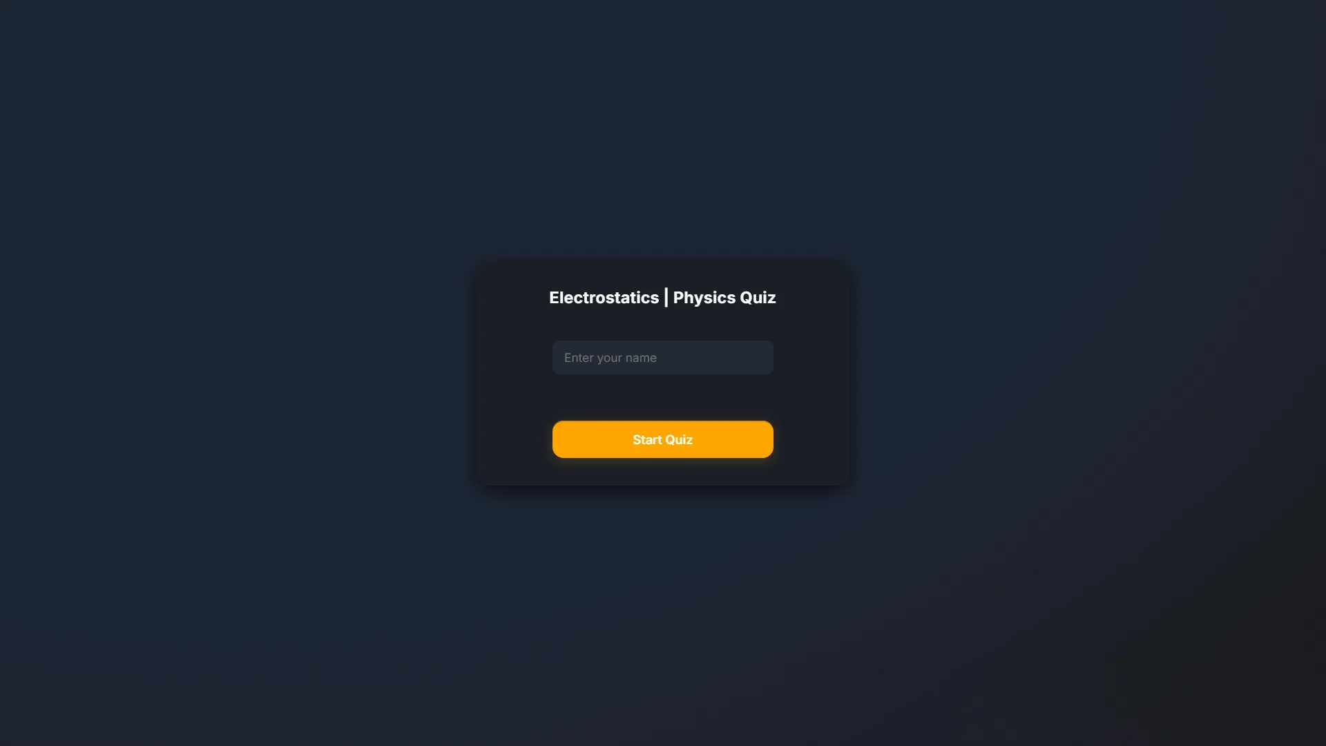 Electrostatics | Quiz Website Screenshot 1
