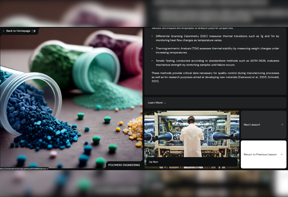 Polymers Educational Site Screenshot 3