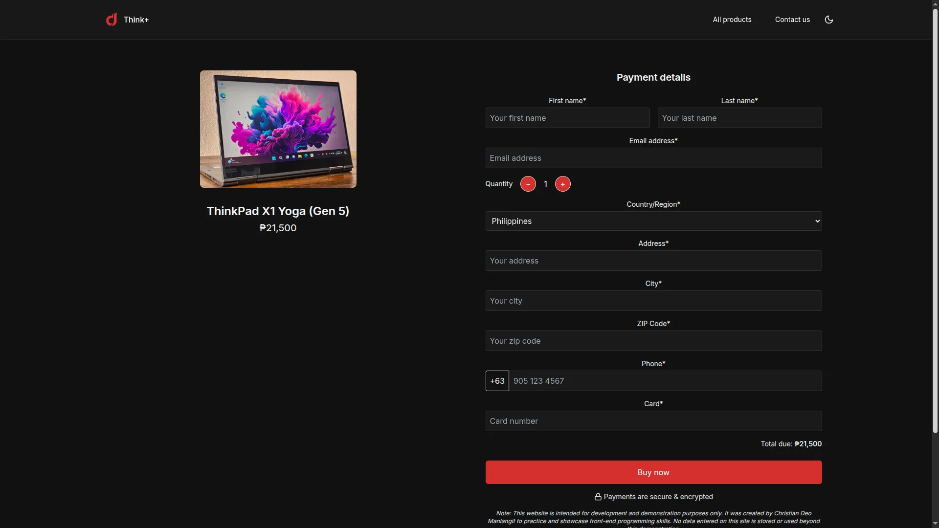 Think+ Ecommerce Site Screenshot 3