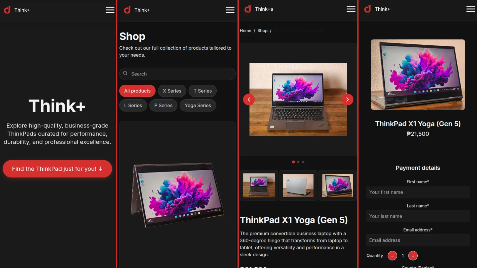 Think+ Ecommerce Site Screenshot 4
